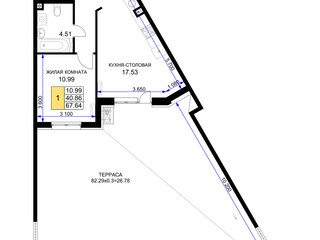 1-к квартира · 67,64 м²