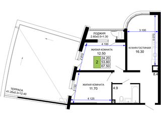 2-к квартира · 67,5 м²