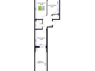 2-к квартира · 68–70,49 м²