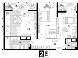 1-к квартира