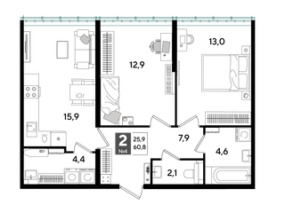 2k 60.8м²
