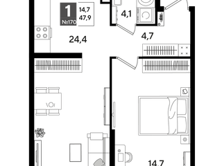 1k 47.9м²